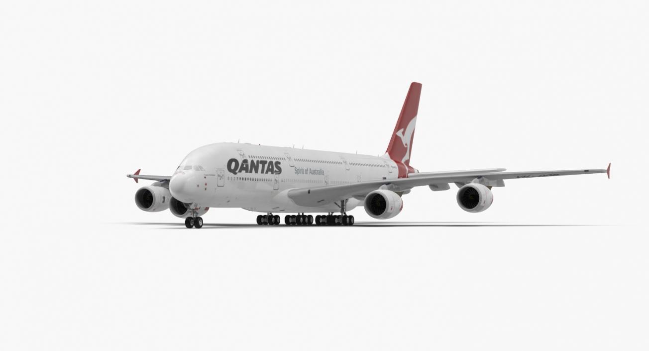 3D Airbus A380-1000 Qantas model